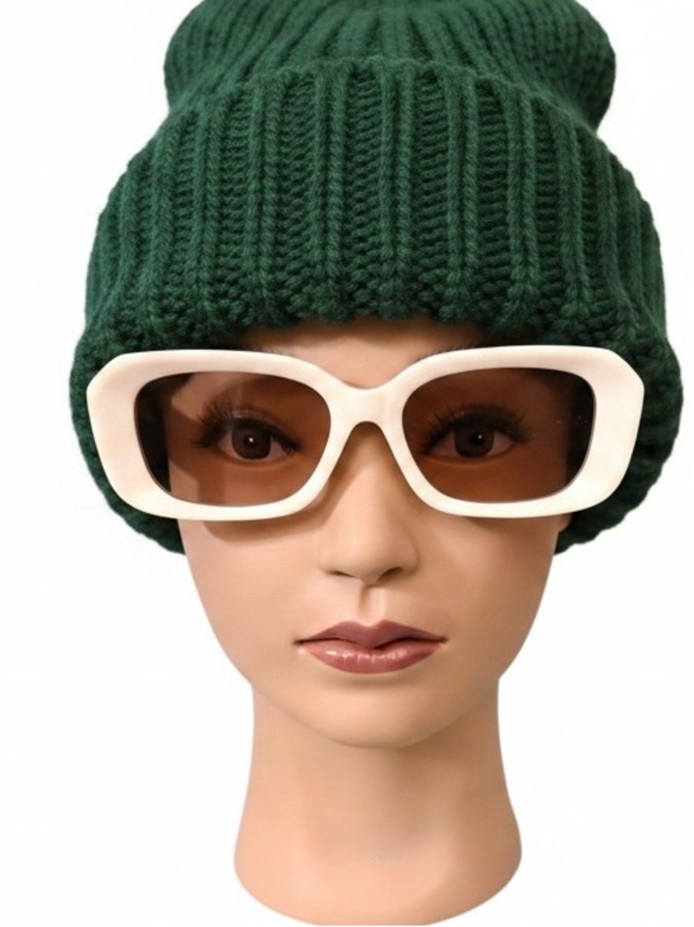 Off White Retro Rectangle Sunglasses with Brown Lenses